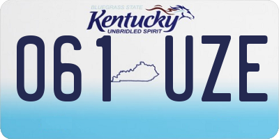 KY license plate 061UZE