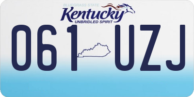 KY license plate 061UZJ