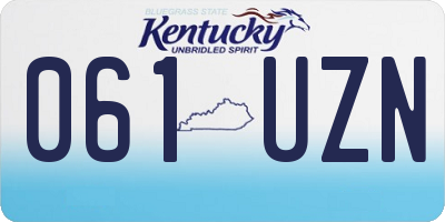 KY license plate 061UZN