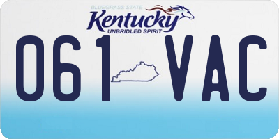 KY license plate 061VAC