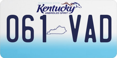 KY license plate 061VAD