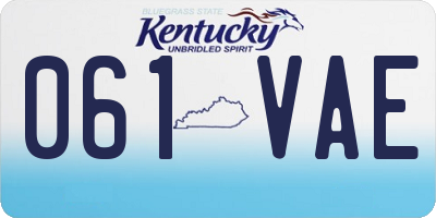 KY license plate 061VAE