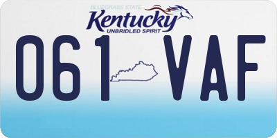 KY license plate 061VAF