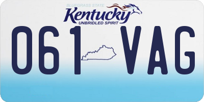 KY license plate 061VAG