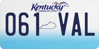 KY license plate 061VAL