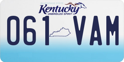 KY license plate 061VAM