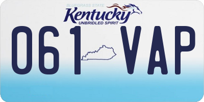KY license plate 061VAP