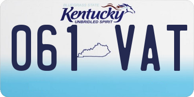 KY license plate 061VAT