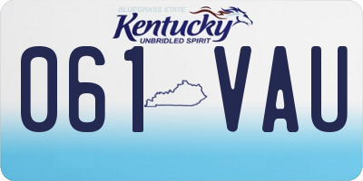 KY license plate 061VAU