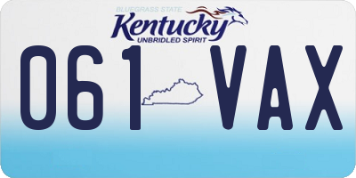 KY license plate 061VAX