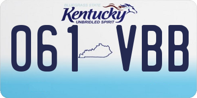 KY license plate 061VBB