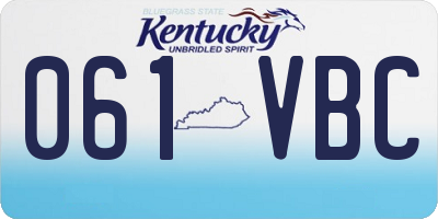 KY license plate 061VBC