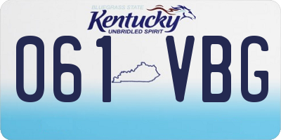 KY license plate 061VBG