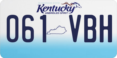 KY license plate 061VBH