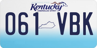 KY license plate 061VBK