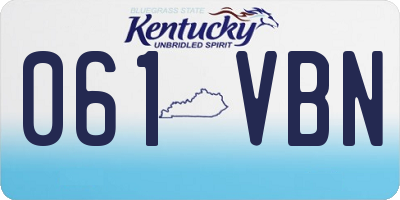 KY license plate 061VBN