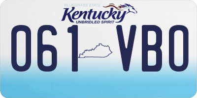 KY license plate 061VBO