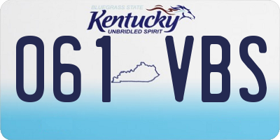 KY license plate 061VBS
