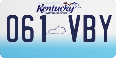 KY license plate 061VBY