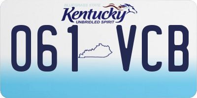 KY license plate 061VCB
