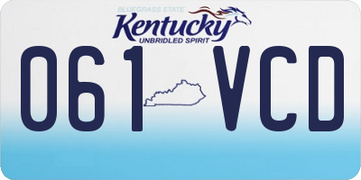 KY license plate 061VCD