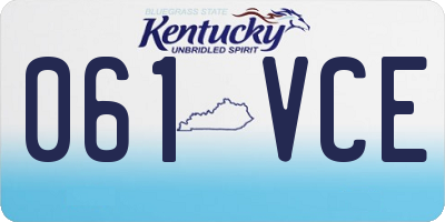 KY license plate 061VCE