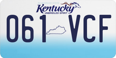 KY license plate 061VCF