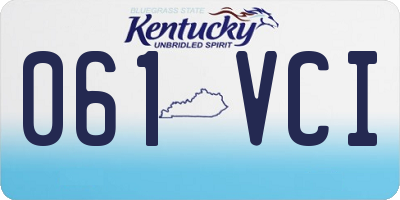 KY license plate 061VCI