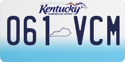 KY license plate 061VCM