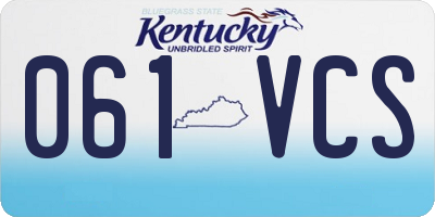 KY license plate 061VCS