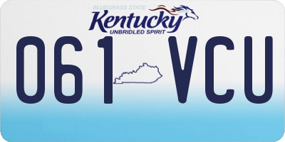 KY license plate 061VCU