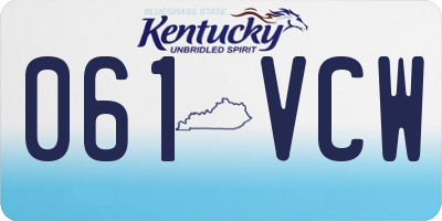 KY license plate 061VCW