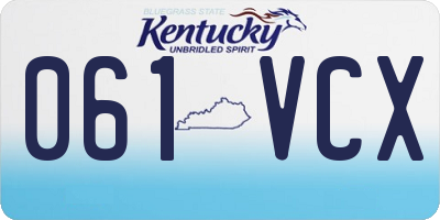 KY license plate 061VCX