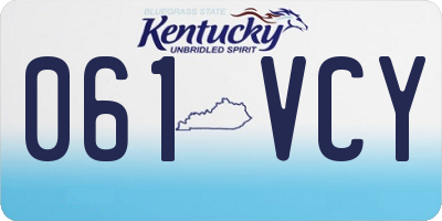 KY license plate 061VCY