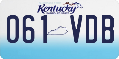 KY license plate 061VDB