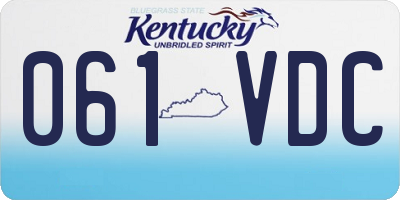 KY license plate 061VDC