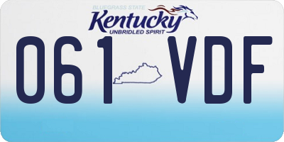KY license plate 061VDF
