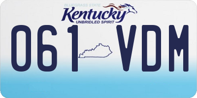 KY license plate 061VDM