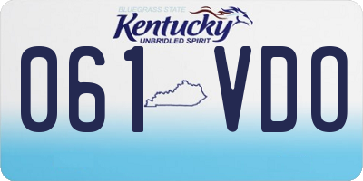 KY license plate 061VDO