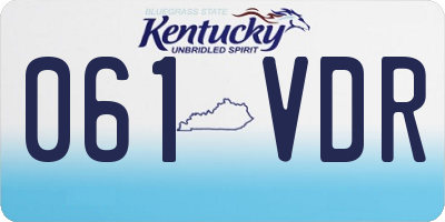 KY license plate 061VDR