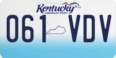 KY license plate 061VDV
