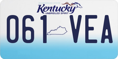 KY license plate 061VEA