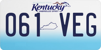 KY license plate 061VEG