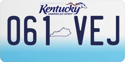 KY license plate 061VEJ