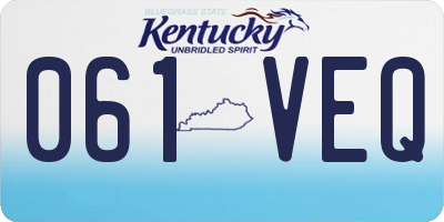 KY license plate 061VEQ