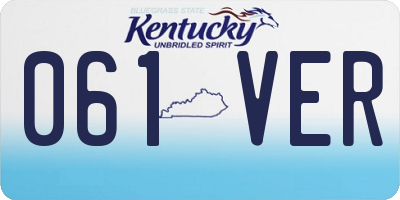 KY license plate 061VER