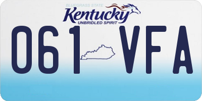 KY license plate 061VFA