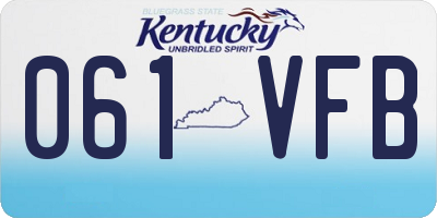 KY license plate 061VFB