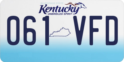 KY license plate 061VFD
