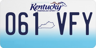 KY license plate 061VFY